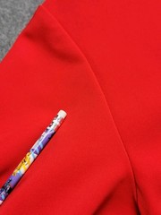Milly Women’s Red Dress Size 8 Puff Sleeve Sheath Made in USA