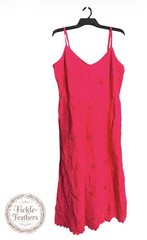 Womens Red Eyelet Sundress 💯% Cotton Material • FREE SHIPPING & Gift Wrap Med