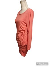 Vanilla Bay Pink Scrunch Side Fitted Long Sleeve Dress Size Medium