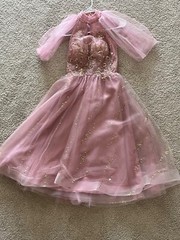 Pink and Gold Dazzle Sleeveless / Pink Gauze Sleeve Sparkle Princess Dress