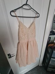 Taylor swift Peach Pink lace Chiffon tulle strappy cocktail party Dress Size 8