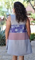 USA New PLUS SIZE Womens OVERSIZED AMERICAN FLAG SWING SLEEVELESS DRESS XL 1X 2X