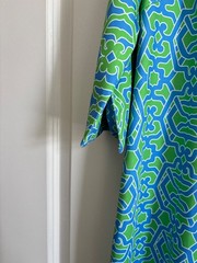 Gretchen Scott Green/Blue Plaid Ruffle Collar Dress Women&rsquo;s XS