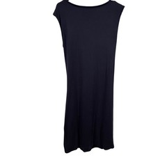 KUT from the Kloth Drape Front Sheath Mollee Size 8P Navy Blue Stretch Old Money