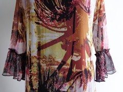 ORIENTIQUE Black Yellow Pink Boho Dress Size 10