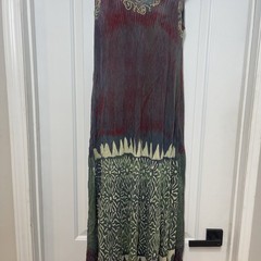 India Boutique Boho Y2K Maxi Dress OS Embroidered Tie Dye Hippie Festival