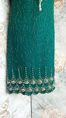 denise elle silk green 20s Deco vintage beaded Occasion wedding evening dress 16