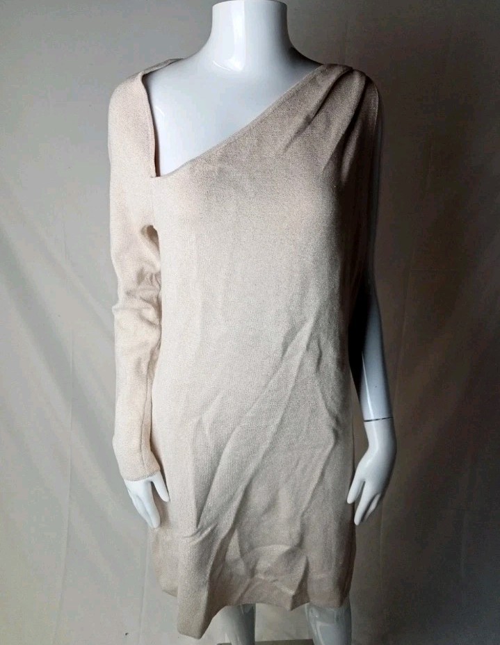 Abercrombie & Fitch Womens One Sleeve Midi Dress Midi Dress Glitter One Shoulder