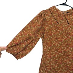 CodexMode Prairie Cottagecore Ditsy Floral Mini Dress Retro Puff Sleeve SZ Small