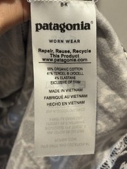 Patagonia Brown White Geometric Fish Pattern Keyhole Back Dress Nautical Sz M
