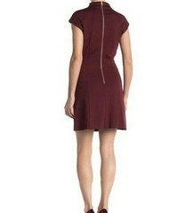 NWT Alexia Admor Size XL Burgundy V-Neck Solid Knit Exposed Zip Mini Dress NEW
