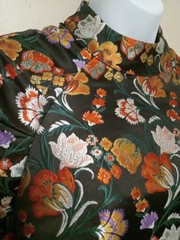 Lost Ink Women Black Multicolor Floral Ruch Mutton Sleeve Dress Size Small