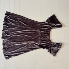 Mauve Gret Crushed Velvet Babydoll Dress Short Sleeve Mini Loveriche Romantic