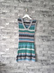 Fat Face Mohair Alpaca Wool Blend Knitted Dress UK 10 Boho Stripe V Neck Tunic