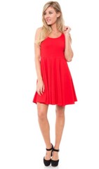 White Mark Women&rsquo;s Crystal Fit & Flare Dress (Red, X-Large)