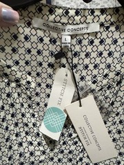 Collective Concepts Raya shirt Dress Cream And navy Women’s Large.