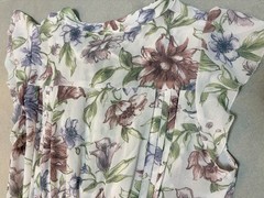 SNIDEL Floral Pleated Maxi Dress Size 2 Ivory Pink Purple w/ Slip Dress Japan