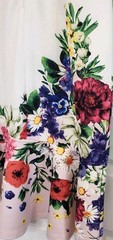 VENUS White Floral Rhinestone Embellished Ruffle Trim Sleeveless Dress Size M