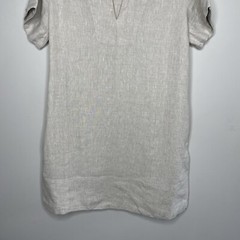 MADEWELL Mini Dress Women Small Natural Linen V-Neck NEW Shift Pockets NQ627