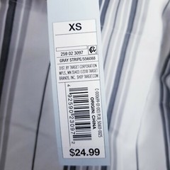 Prologue Women XS Tunic Shift Dress White Gray Striped Square Neck Casual New