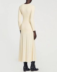 Sandro Solid color Split buckle Long sleeve Knitted dress for Women