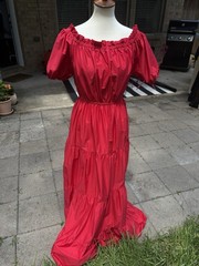 FEEL LIKE MOVING MAXI DRESS FLYING TOMATO Anthropologie Large Red