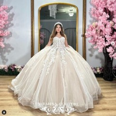 Champagne Quinceanera Dresses Sparkly Prom Party Glitter Sweet 15 16 Ball Gowns