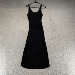 Reformation Tulip Tank Dress Womens S Black Wrap Jersey Scoop Neck Tie Waist