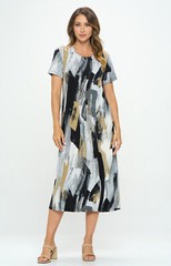 JOSTAR Black Grey Taupe LONG DRESS Slinky Poly Spandex Knit S M L XL 2X 3X