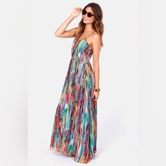 Jack by BB Dakota Multicolor Brushstroke Strap Maxi Dress