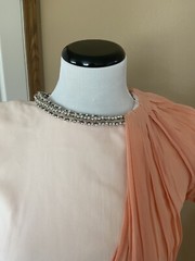 Viktor Rolf Long Maxi Gown IT 40 US 6 Peach Pink Rhinestone Silk 1940 Style 26”
