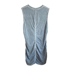 XCVI | Gray Mineral Washed Cotton Ruched V Neck Tank Dress | Large