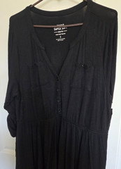 Torrid Super Soft Knits Black Ruched Side T-Shirt Dress Plus Size 1 Short Sleeve