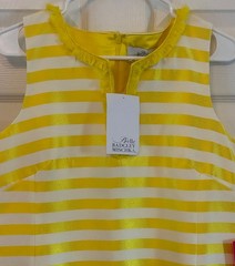 Belle Badgley Mischka Yellow Striped Sleeveless Dress NWT