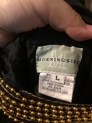Morningside Vintage Black Gold Sequin Beaded Long Dress Size Large L