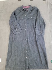 Talbots Womens 12 Medium Denim Wash Button-Up Dress