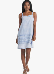 NWT Splendid Celine Mini Dress Bleached Indigo Blue Denim Lyocell XS $168