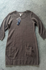 G.H Bass & Company Gray 3/4 Sleeve Pullover Knit Sweater Dress Size Small NWT
