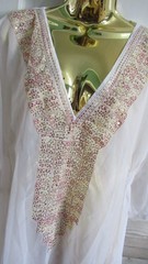 LALEELA ● size 18 20 ●white gold sequin beach dress cover up tunic womens ladies