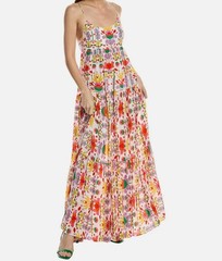 Borgo De Nor Women&rsquo;s White Floral Merle Crepe Maxi Dress Size 2