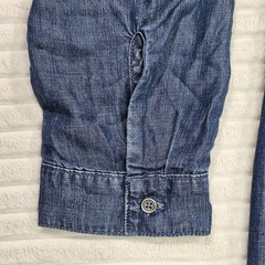 Anthropologie Cloth & Stone Chambray Dress LARGE Blue Long Sleeve Ginevra