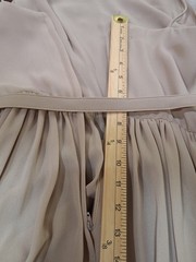 Beige Maxi Dress Matching Jacket Faux Pearls Rhinestones Sheer Chiffon? Size 12