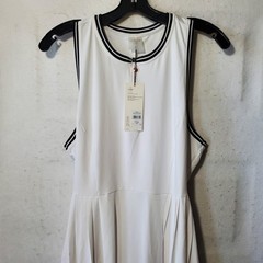 Calia Doubles Dress Womens Large White Black Tennis Sleeveless Court Sports NWT