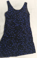 Teddi Evening Sz 4 Blue Shimmer Foil on Black velvet Mini Dress Stretch Bodycon