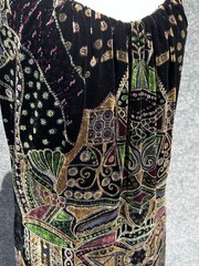 VTG CHRISTIAN LACROIX Bazar Stunning Velvet Maxi Dress Gown High Slit EU 38 S/M