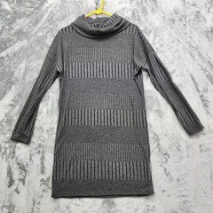 NEW Young USA Sweater Dress Womens S Gray Turtleneck Long Sleeve Mini Pullover
