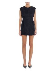 LANVIN Womens Black Lined Back Sleeveless Mini Party Shift Dress 38