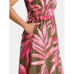 Time and Tru Women&rsquo;s One Shoulder Cotton Midi Dress U pick Size Green Pink New