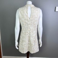 Nicole Miller dress size 10 mod embroidered retro mid century modern gogo wiggle