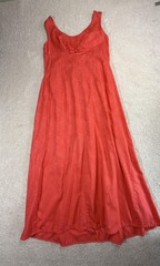 Vintage Alice Polynesian Fashions Dress Womens S Hawaiian Orange Maxi